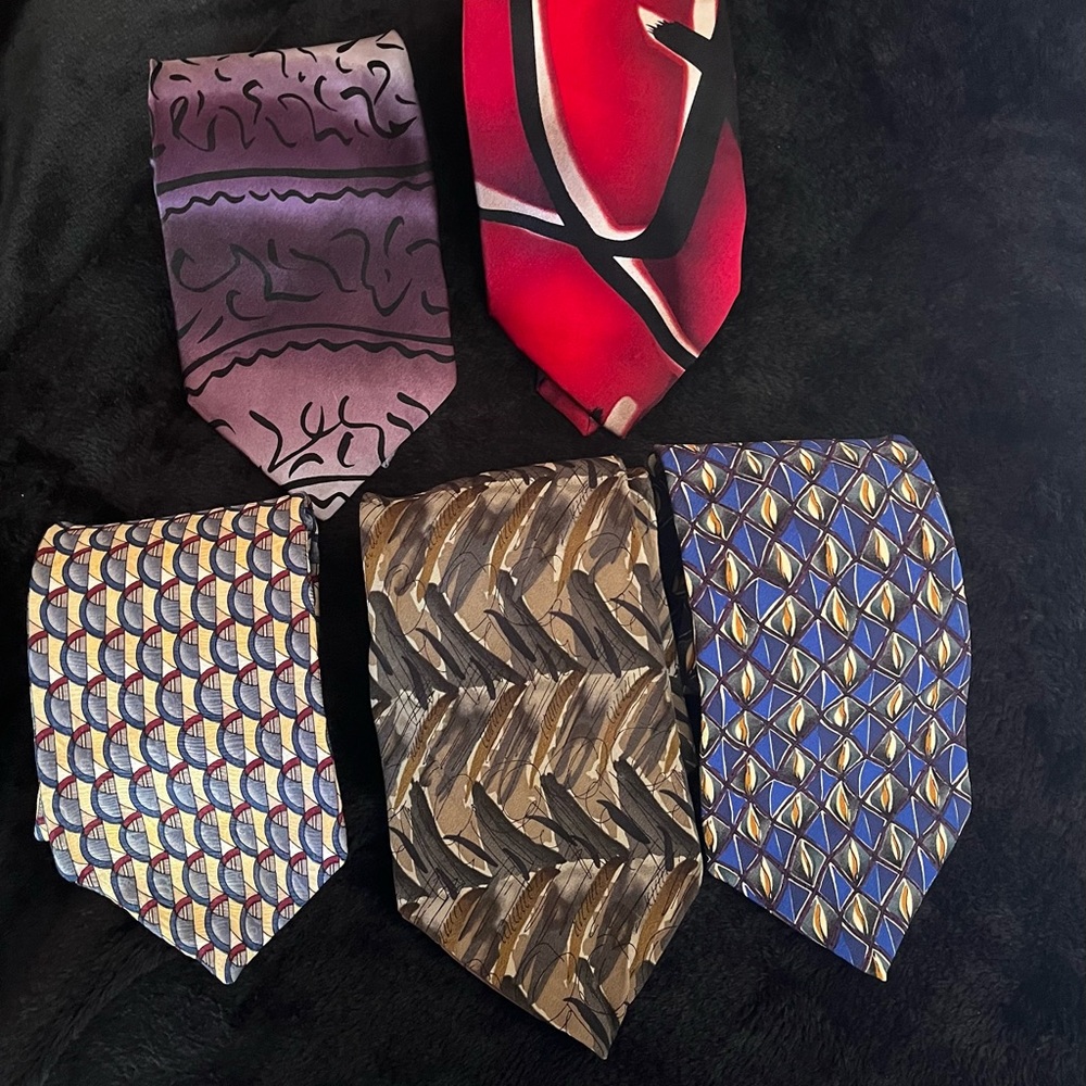 J. Garcia Vintage Lot of FIVE  (5) Silk Ties